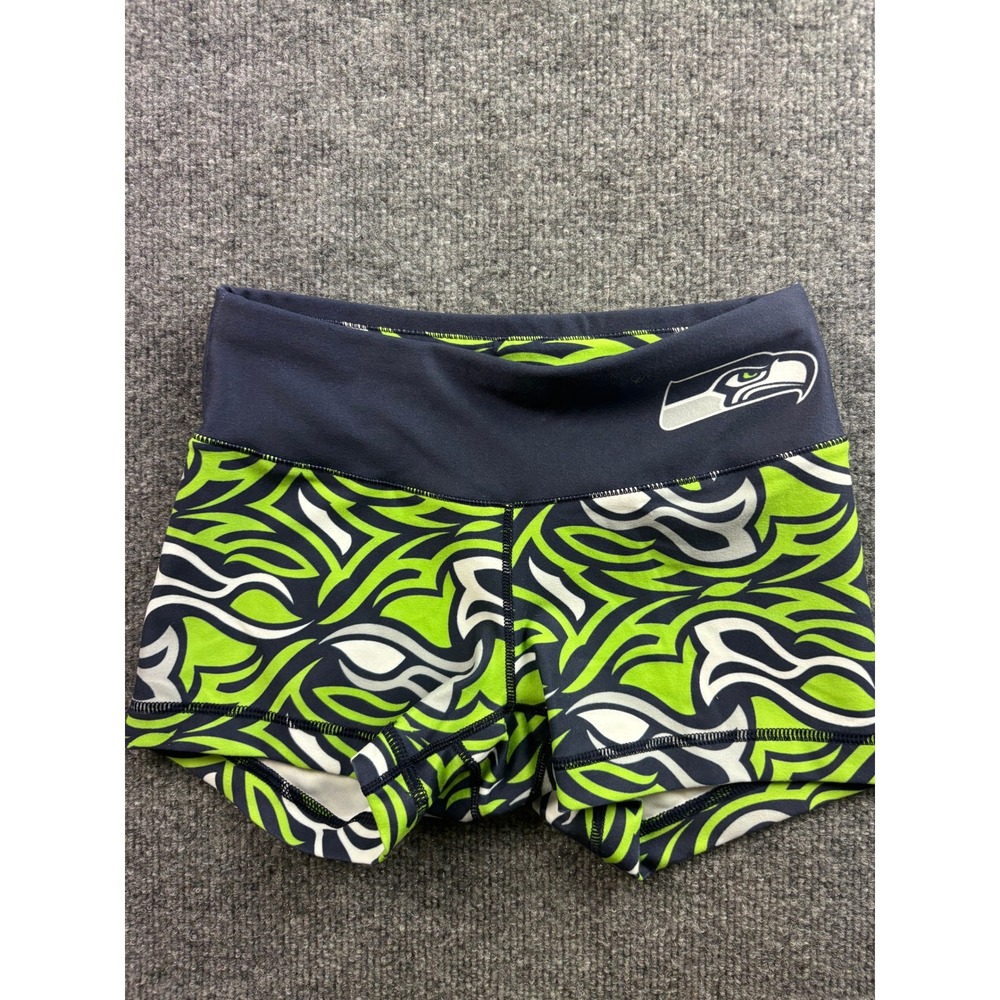 NFL Team Apparel Shorts Women XS Blue Green Seattle Seahawks Graphic Athleisure
